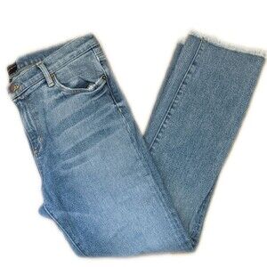 Los Angeles Denim Co. Olivia Full Rise Frayed Ankle Jean, 98% cotton, 29